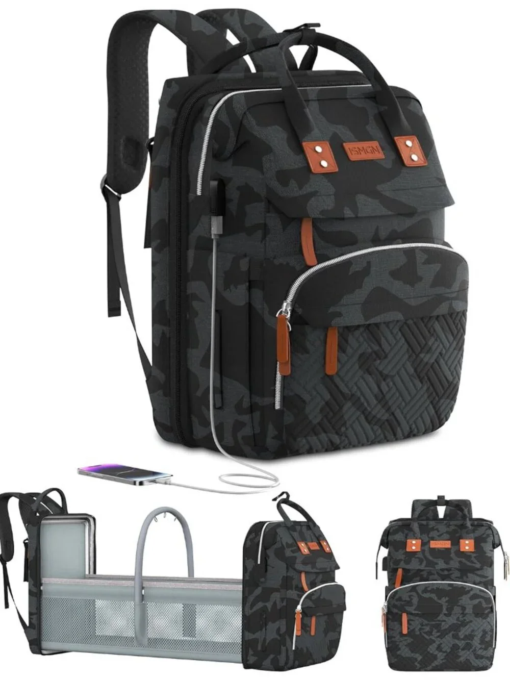 NWT ISMGN Diaper Bag Backpack with Changing Station
